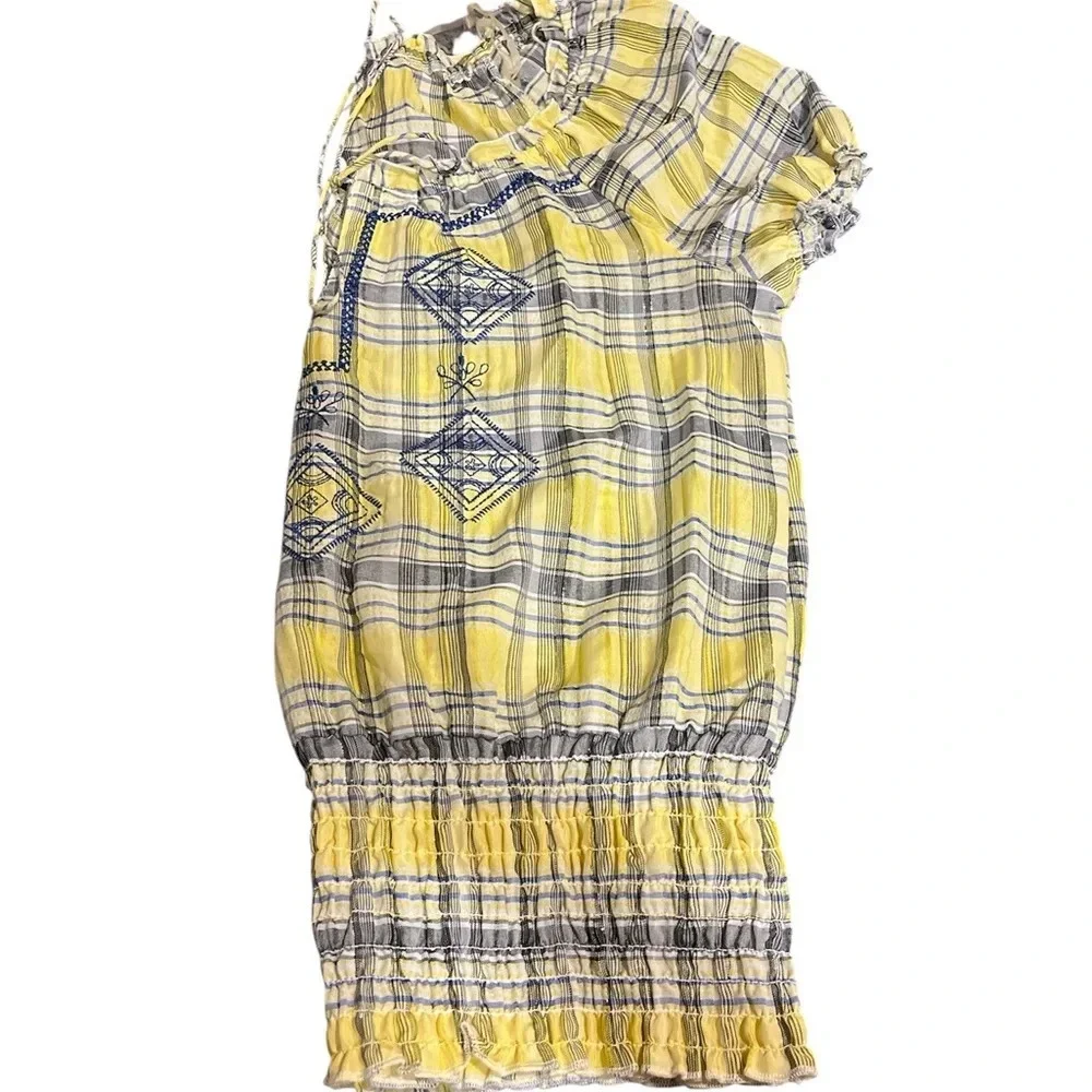 Cato Yellow and Black Plaid Blouse